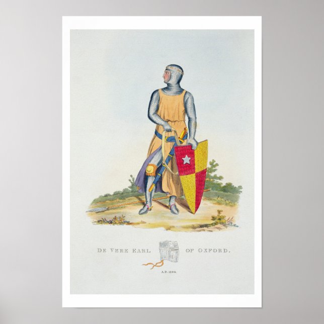 De Vere, Earl of Oxford, 1280, from 'Ancient Armou Poster (Front)
