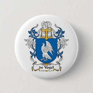 de Vogel Family Crest Pinback Button