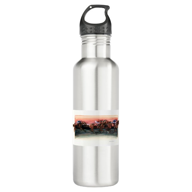 DEA25 Horse Race.tif Stainless Steel Water Bottle (Front)