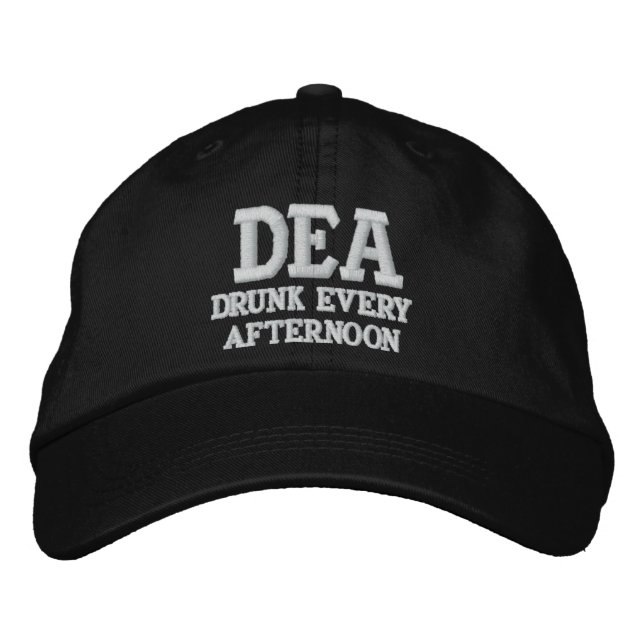 DEA (Drunk Every Afternoon) Embroidered Baseball Cap (Front)