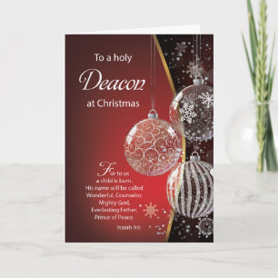 Deacon Christmas Bible Quote Ornaments Card