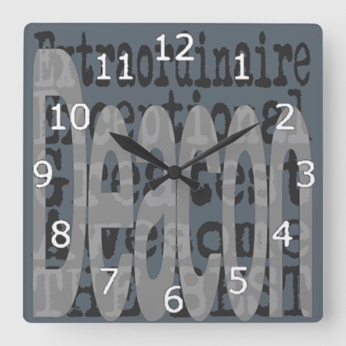 Deacon Extraordinaire Square Wall Clock