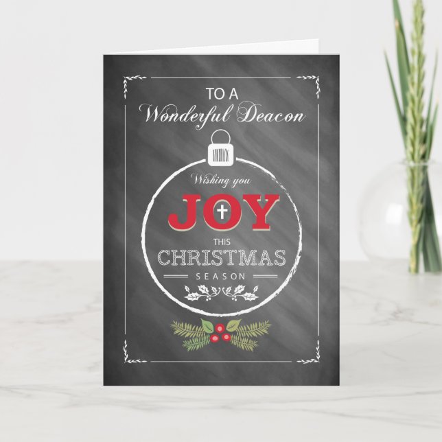 Deacon, Joy at Christmas, Chalkboard - Look Holiday Card (Front)
