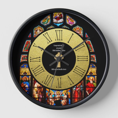 Deacon Minister Ordination Anniversary StainedGlas Clock