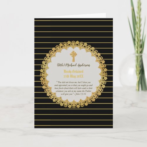 DEACON Newly Ordained Verse Gift Commemorative Card