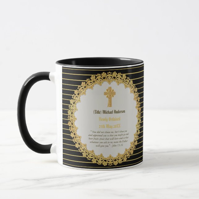 DEACON Newly Ordained Verse Gift Commemorative Mug (Left)