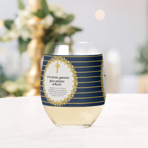 DEACON Newly Ordained Verse Gift Commemorative Stemless Wine Glass