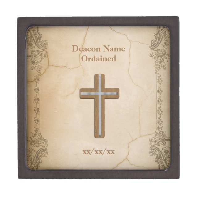 Deacon Ordained Ordination Gift Commemorative Keepsake Box (Front)