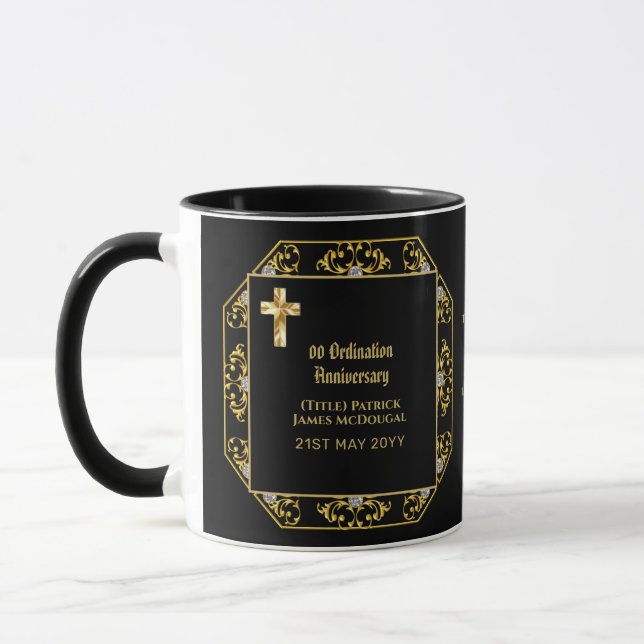 DEACON Ordination Anniversary ANY yrs - Custom Mug (Left)