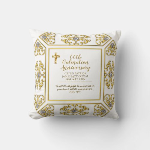 DEACON Ordination Anniversary ANY yrs _ Custom Throw Pillow