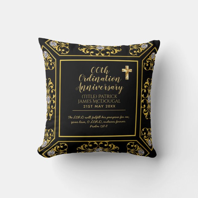 DEACON Ordination Anniversary ANY yrs - Custom Throw Pillow (Front)