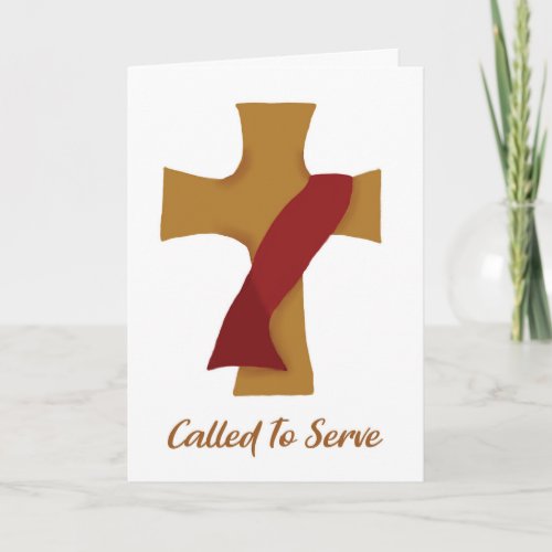 Deacon Ordination Congratulations Red Stole Cross Card