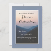 Deacon Ordination Invitation with Mountains