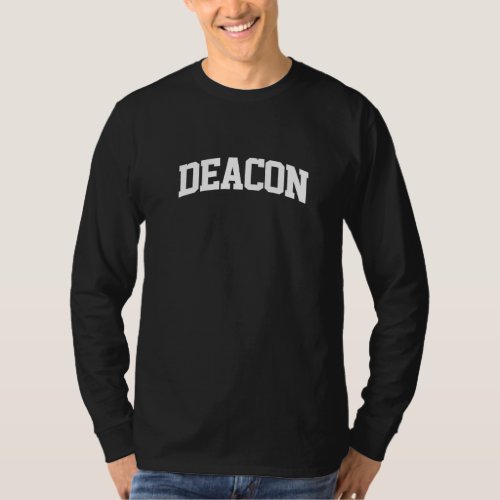 Deacon Vintage Retro Job College Sports Arch Funny T_Shirt