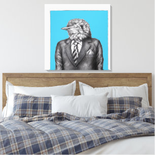 Dead Bird in Black Suits (Old-School Blue) Canvas Print