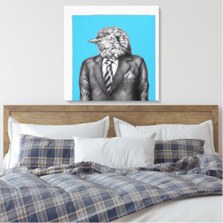 Dead Bird in Black Suits (Old-School Blue) Canvas Print