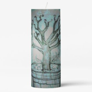 dead bonsai tree thermal tumbler pillar candle