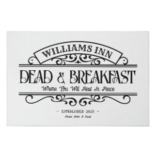 Dead & Breakfast Personalized Halloween Sign