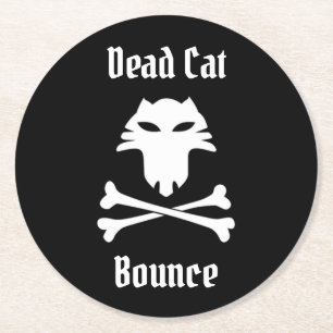 Dead Cat Bounce Round Paper Coaster