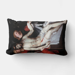 Dead Christ Supported by Two Angels (Ribalta) Lumbar Pillow