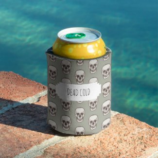 Dead Cold Gothic Spooky Skull Pattern Can Cooler