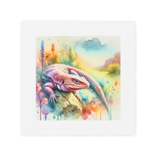 Dead Cow Lizard 310824AREF112 - Watercolor Metal Print