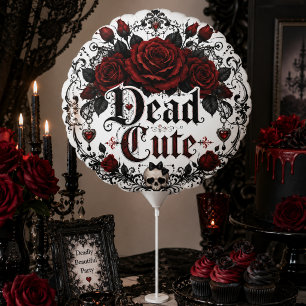Dead Cute Red Rose Gothic Romance Halloween Balloon