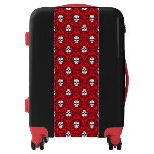 Dead Damask Black & Red Sugar Skulls Luggage