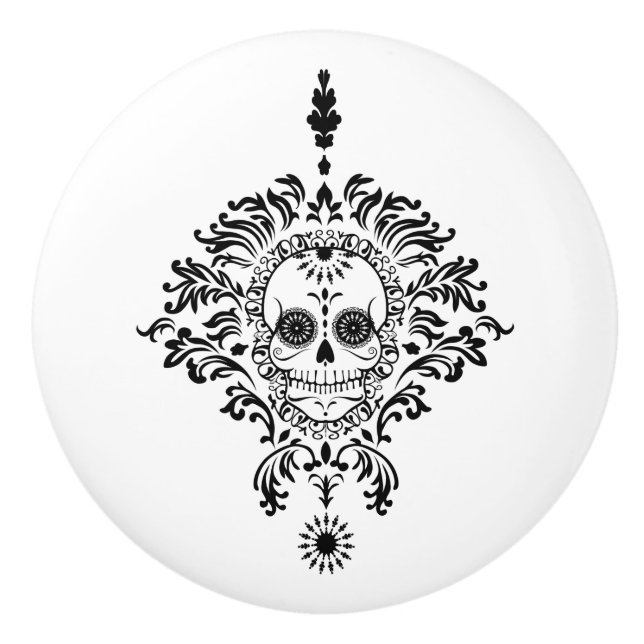 Dead Damask - Chic Sugar Skull Ceramic Pull (Front)