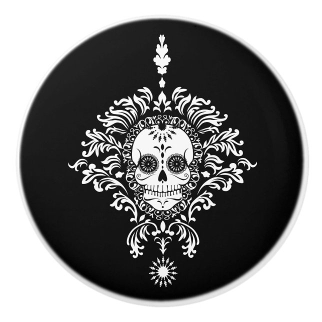 Dead Damask - Chic Sugar Skull Ceramic Pull (Front)