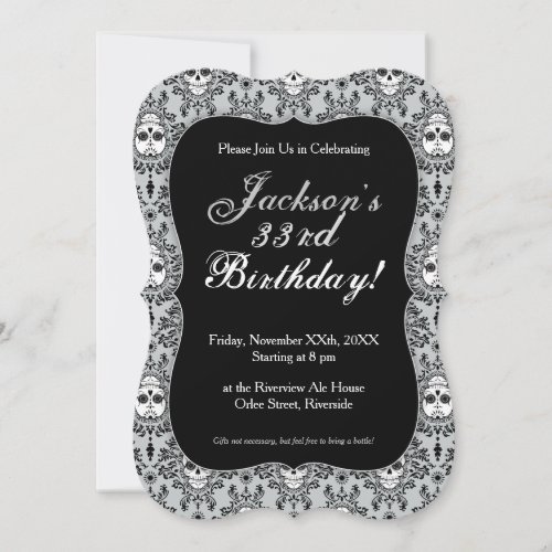 Dead Damask _ Chic Sugar Skull Custom Invitations