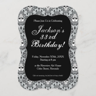 Dead Damask - Chic Sugar Skull Custom Invitations