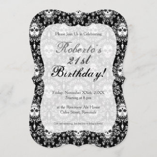 Dead Damask - Chic Sugar Skull Custom Invitations