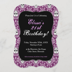 Dead Damask - Chic Sugar Skull Custom Invitations