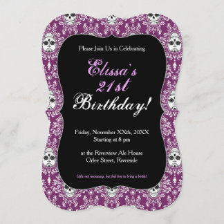 Dead Damask - Chic Sugar Skull Custom Invitations