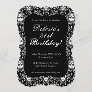 Dead Damask - Chic Sugar Skull Custom Invitations