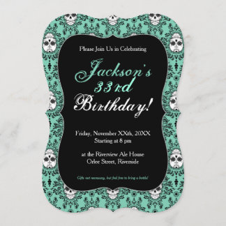 Dead Damask - Chic Sugar Skull Custom Invitations