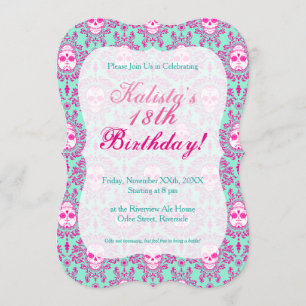 Dead Damask - Chic Sugar Skull Custom Invitations