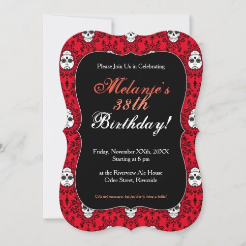 Dead Damask _ Chic Sugar Skull Custom Invitations