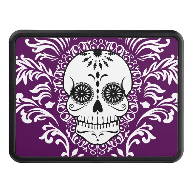 Dead Damask - Chic Sugar Skull Trailer Hitch Cover (Front)
