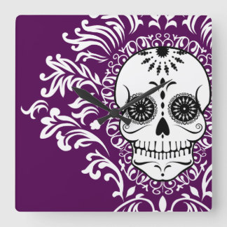 Dead Damask - Chic Sugar Skull Wall Clock