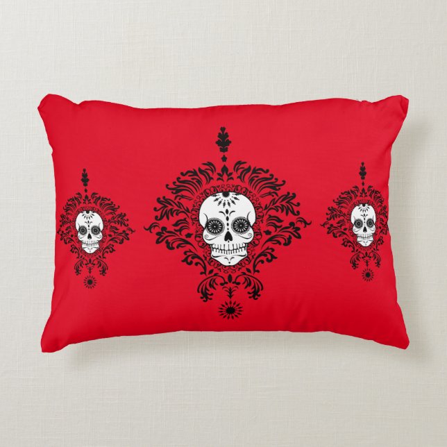 Dead Damask - Chic Sugar Skulls Accent Pillow (Front)