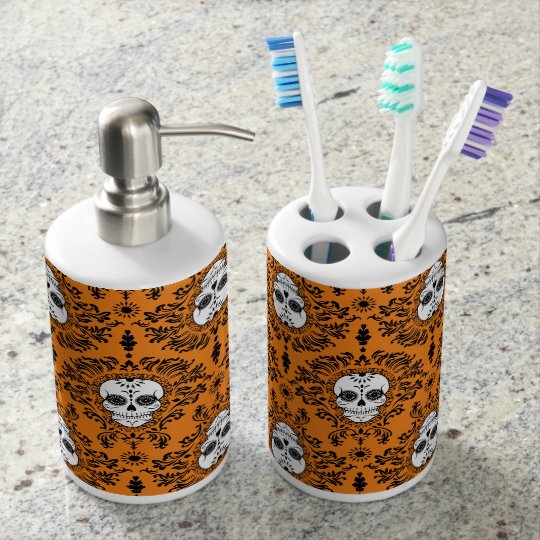 Dead Damask Chic Sugar Skulls Bath Set Zazzle Dead Damask Chic Sugar Skulls Bath Set