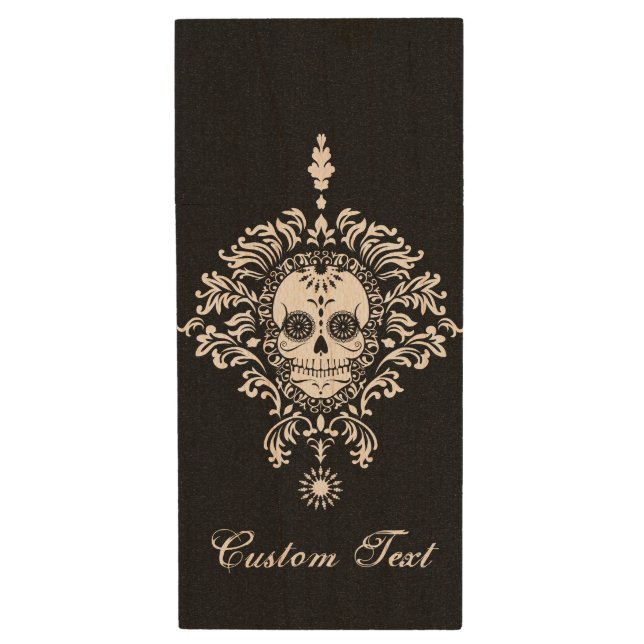 Dead Damask - Chic Sugar Skulls Custom USB Drive (Front Vertical)