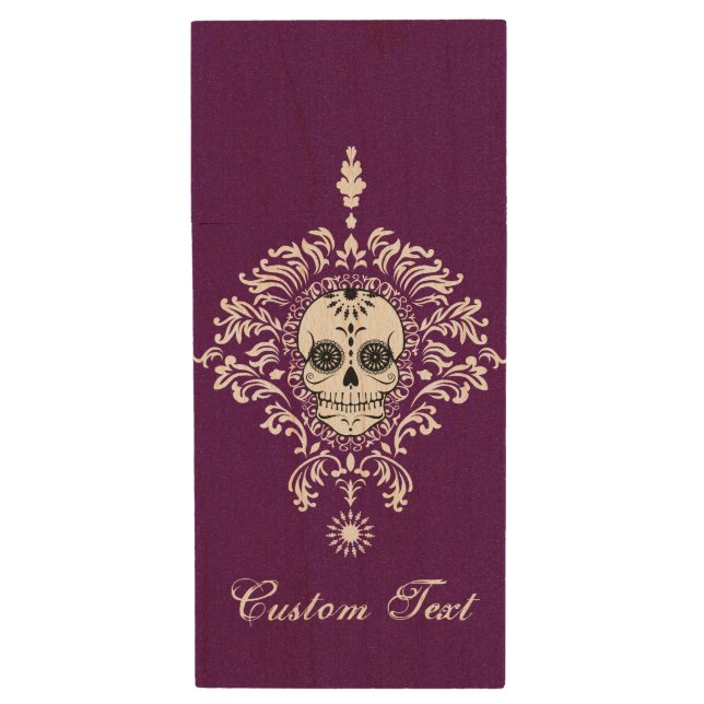 Dead Damask - Chic Sugar Skulls Custom USB Drive (Front Vertical)