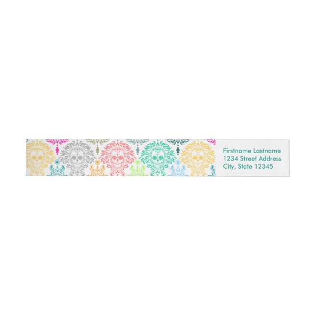 Dead Damask - Chic Sugar Skulls Custom Wrap Around Label (Individual)