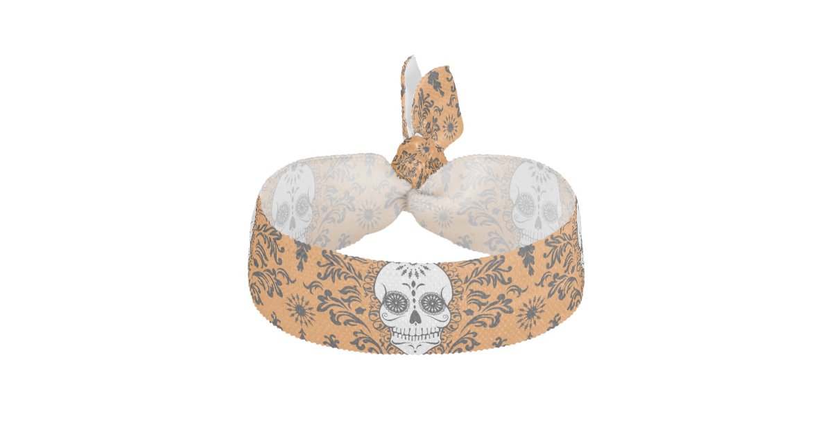 Dead Damask Chic Sugar Skulls Hair Tie Zazzle Com