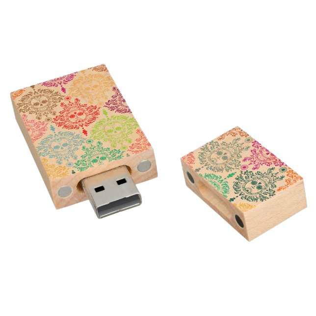 Dead Damask - Chic Sugar Skulls USB Drive (Angled)