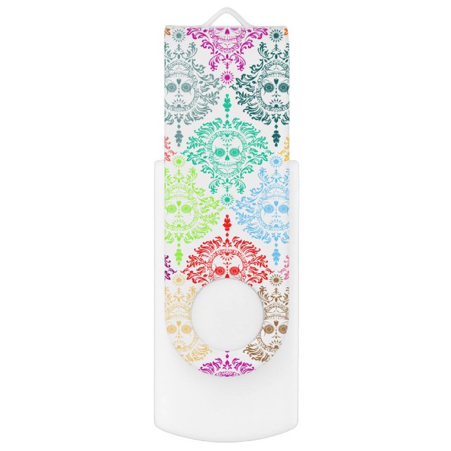 Dead Damask - Chic Sugar Skulls USB Flash Drive (Back (Vertical))