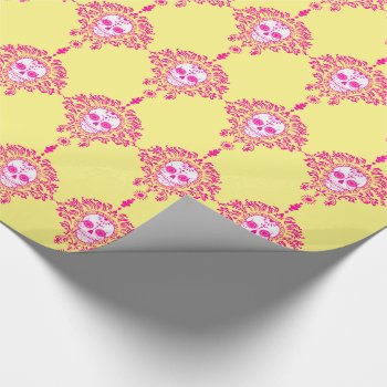 Dead Damask - Chic Sugar Skulls Wrapping Paper by creativetaylor at Zazzle